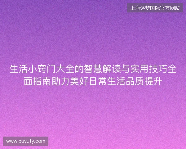 生活小窍门大全的智慧解读与实用技巧全面指南助力美好日常生活品质提升